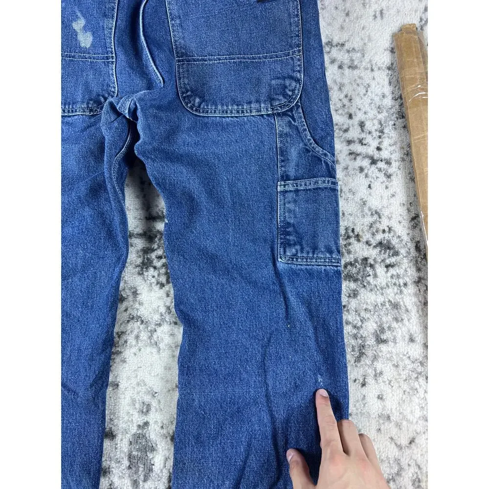 Key Carpenter Jeans Mens 32x32 Blue Medium Wash Workwear Utility Hammer Loop